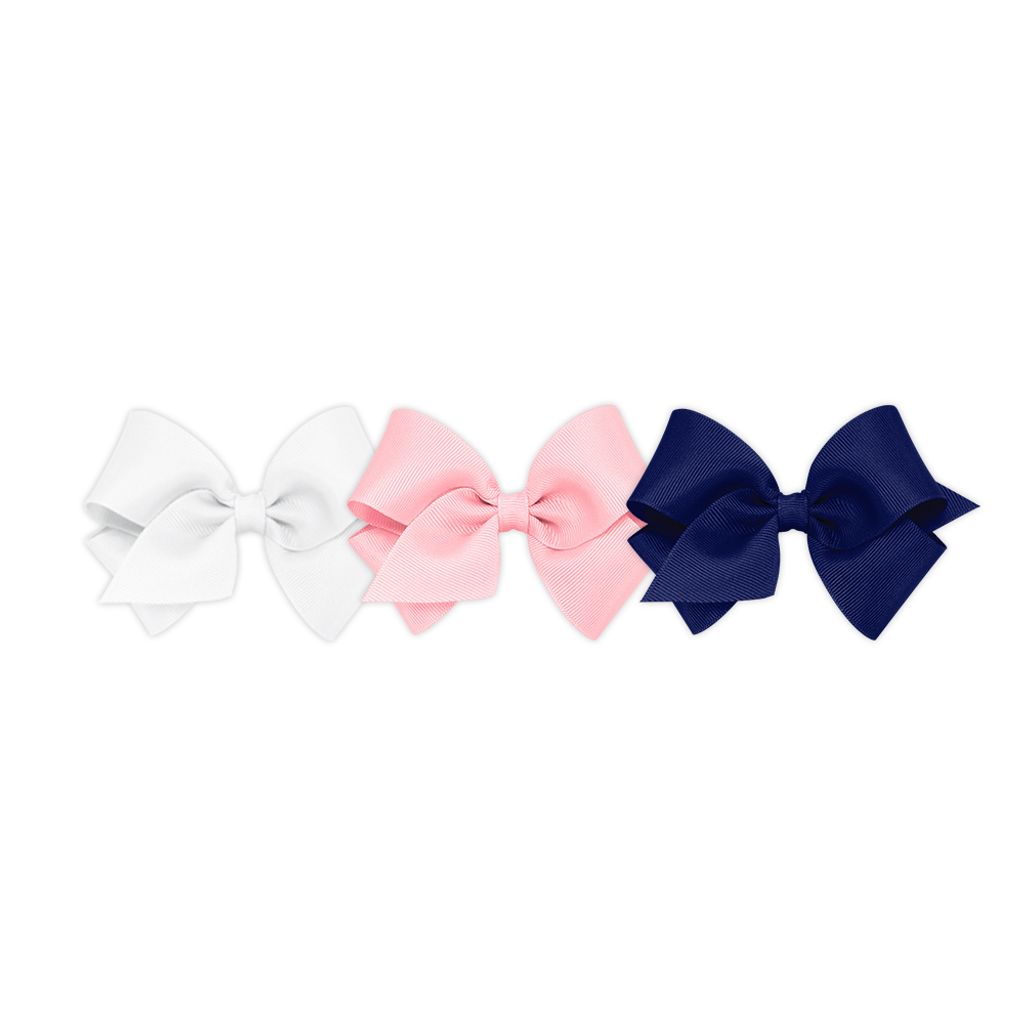 BUY MORE AND SAVE! 3 Small Classic Grosgrain Girls Hair Bows
