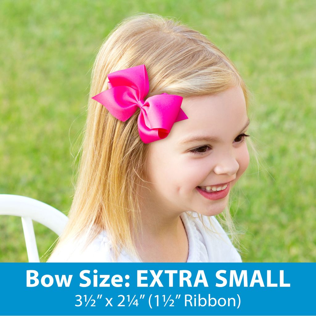 Extra Small Grosgrain with Organza Overlay Girls Hair Bow