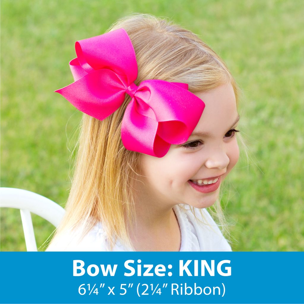 King Grosgrain Moonstitch Birthday Girl Hair Bow with Embroidered Motif