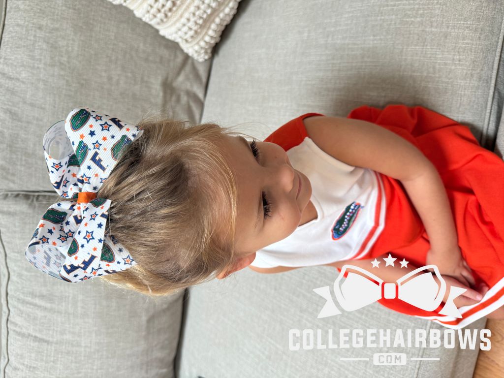 Medium Signature Collegiate Logo Print Grosgrain Hair Bow