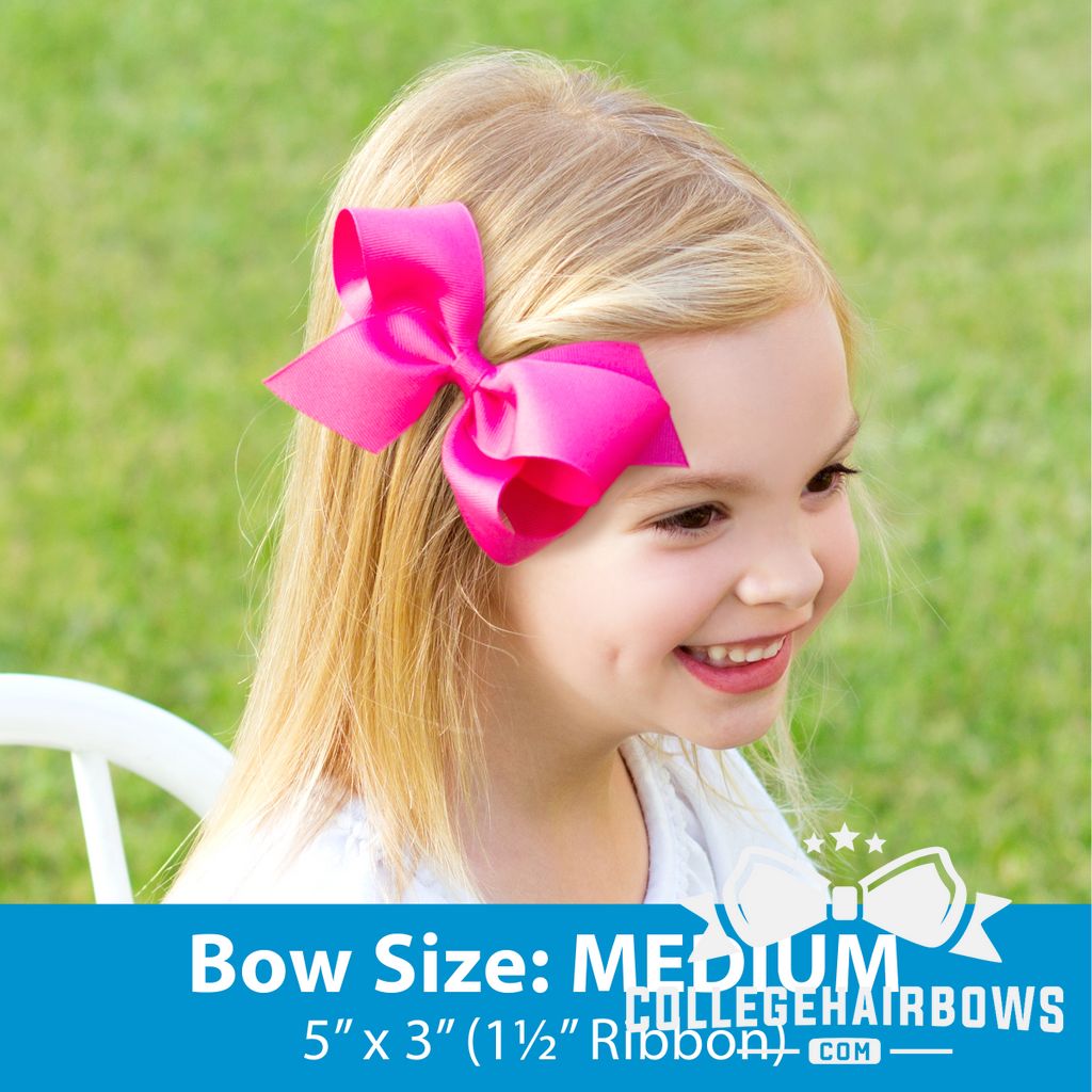 Medium Signature Collegiate Logo Print Grosgrain Hair Bow