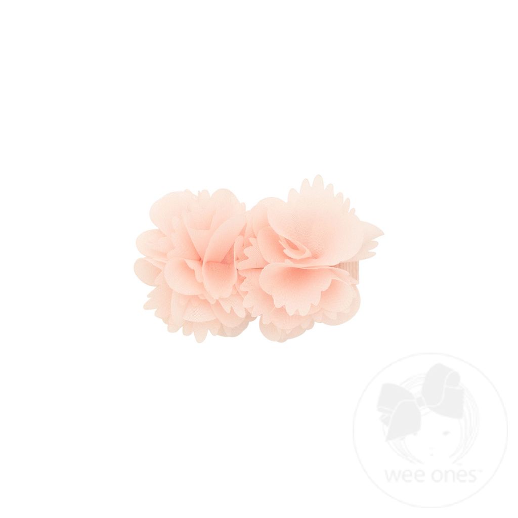 Small Double Chiffon Flower Hair Clip - SIDESHOW ROSE