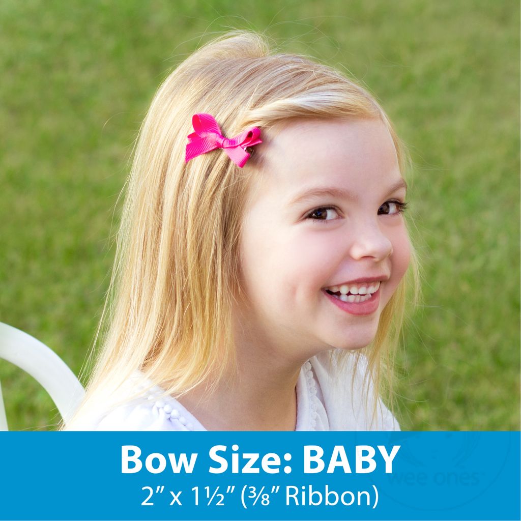 Baby Double Grosgrain Girls Hair Bow (Knot Wrap)