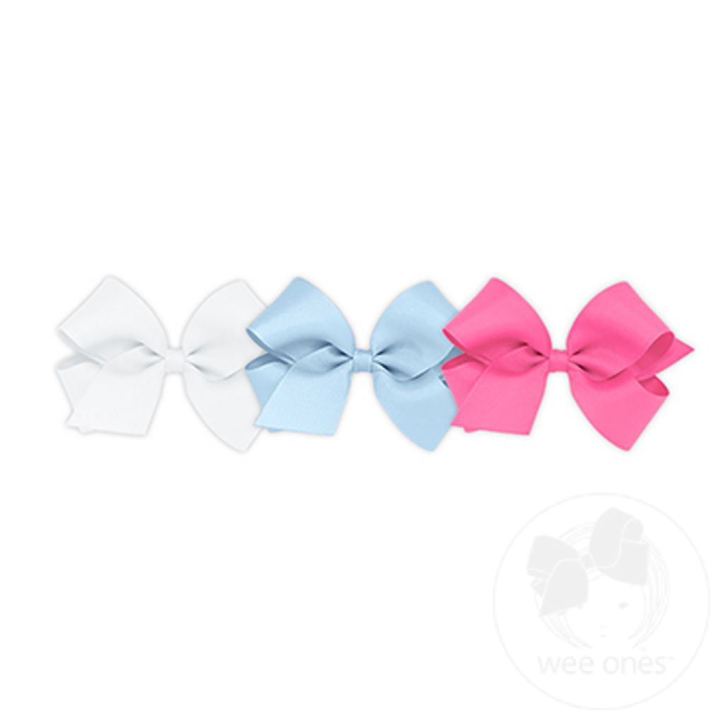 BUY MORE AND SAVE! 3 Medium Classic Grosgrain Girls Hair Bow