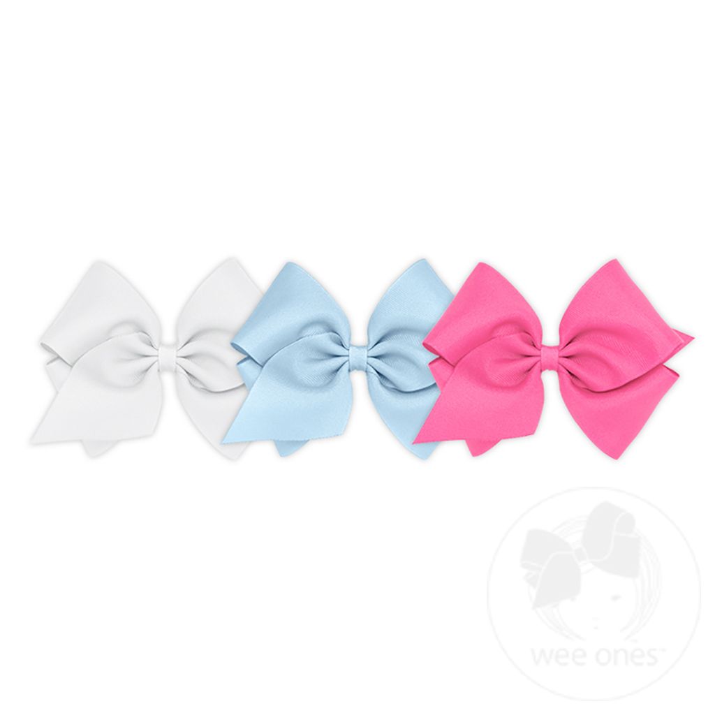 BUY MORE AND SAVE! 3 Mini King Classic Grosgrain Girls Hair Bows
