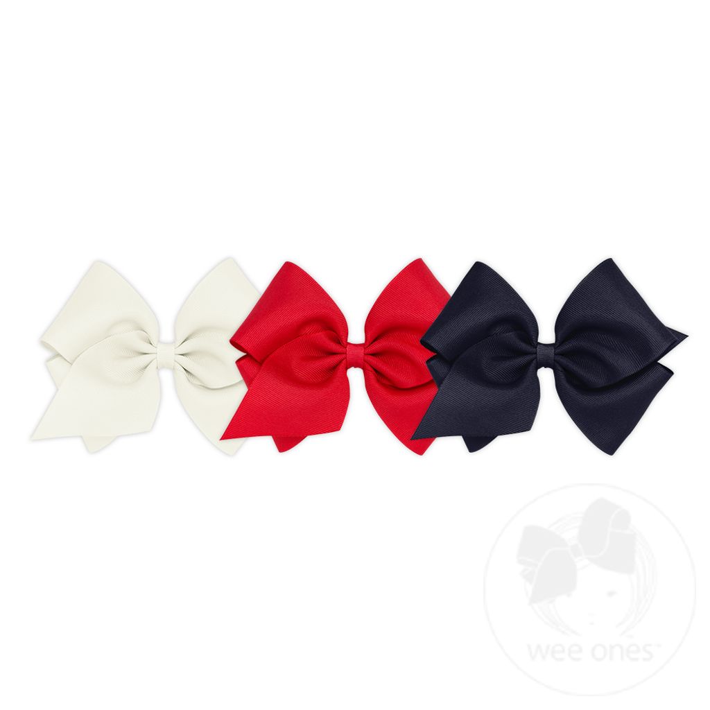 BUY MORE AND SAVE! 3 King Classic Grosgrain Girls Hair Bows