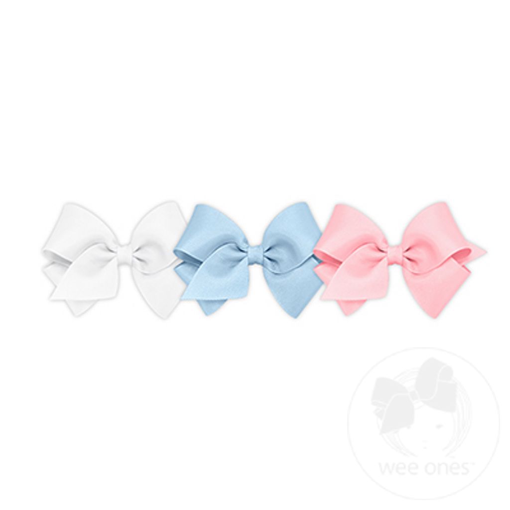 BUY MORE AND SAVE! 3 Small Classic Grosgrain Girls Hair Bows
