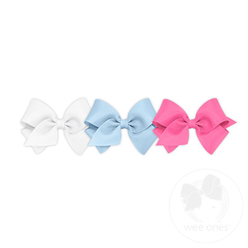 BUY MORE AND SAVE! 3 Small Classic Grosgrain Girls Hair Bows