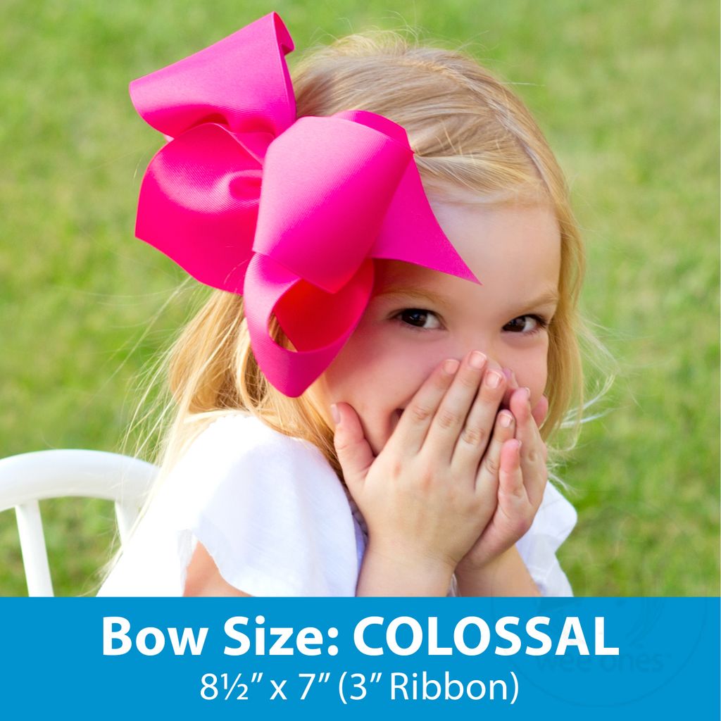 Colossal Classic Grosgrain Girls Hair Bow on a French Clip (Knot Wrap)