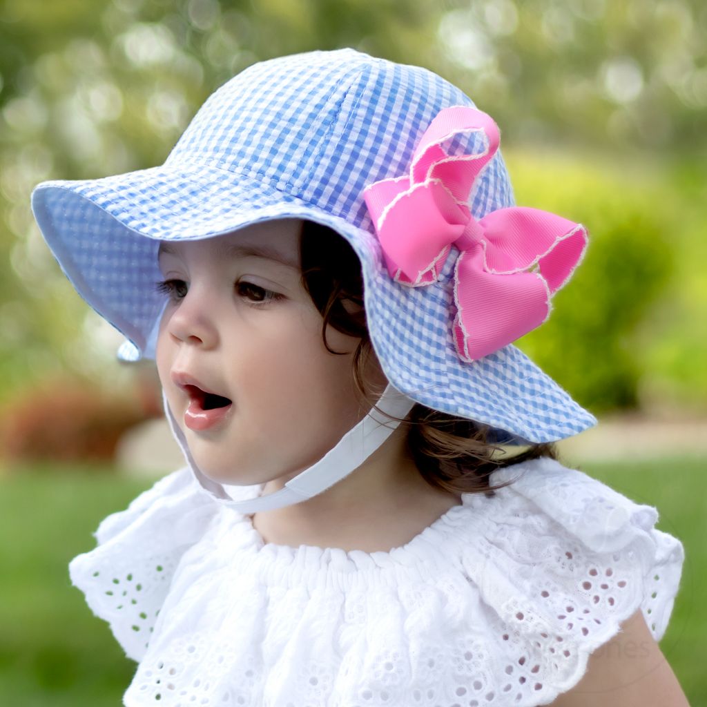Girls Reversible Gingham Sun Hat
