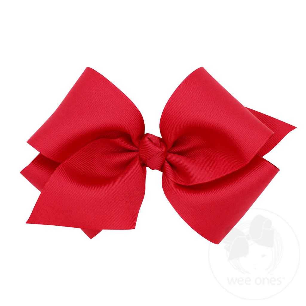 Huge Classic Grosgrain Girls Hair Bow (Knot Wrap) - RED