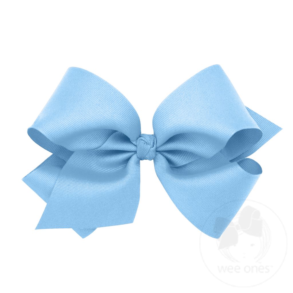 King Classic Grosgrain Girls Hair Bow (Knot Wrap) - BLUE