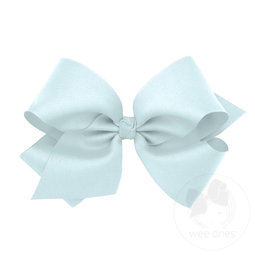 King Classic Grosgrain Girls Hair Bow (Knot Wrap) - BLUE VAPOR