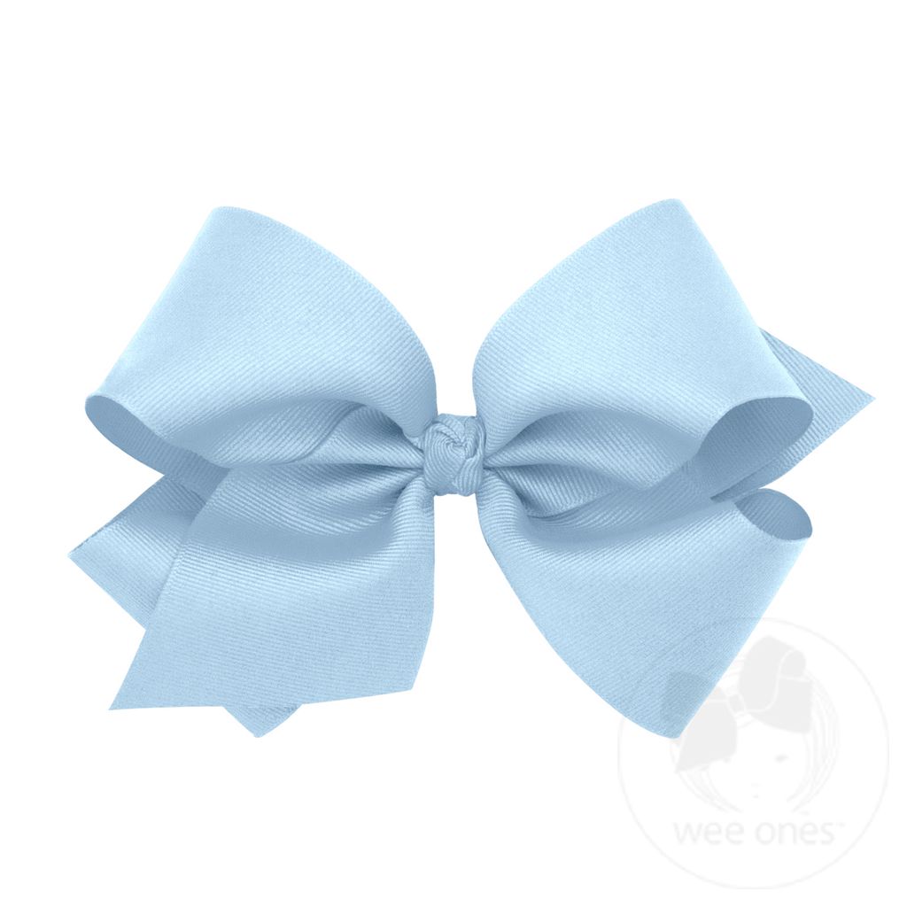 King Classic Grosgrain Girls Hair Bow (Knot Wrap) - MILLENNIUM BLUE