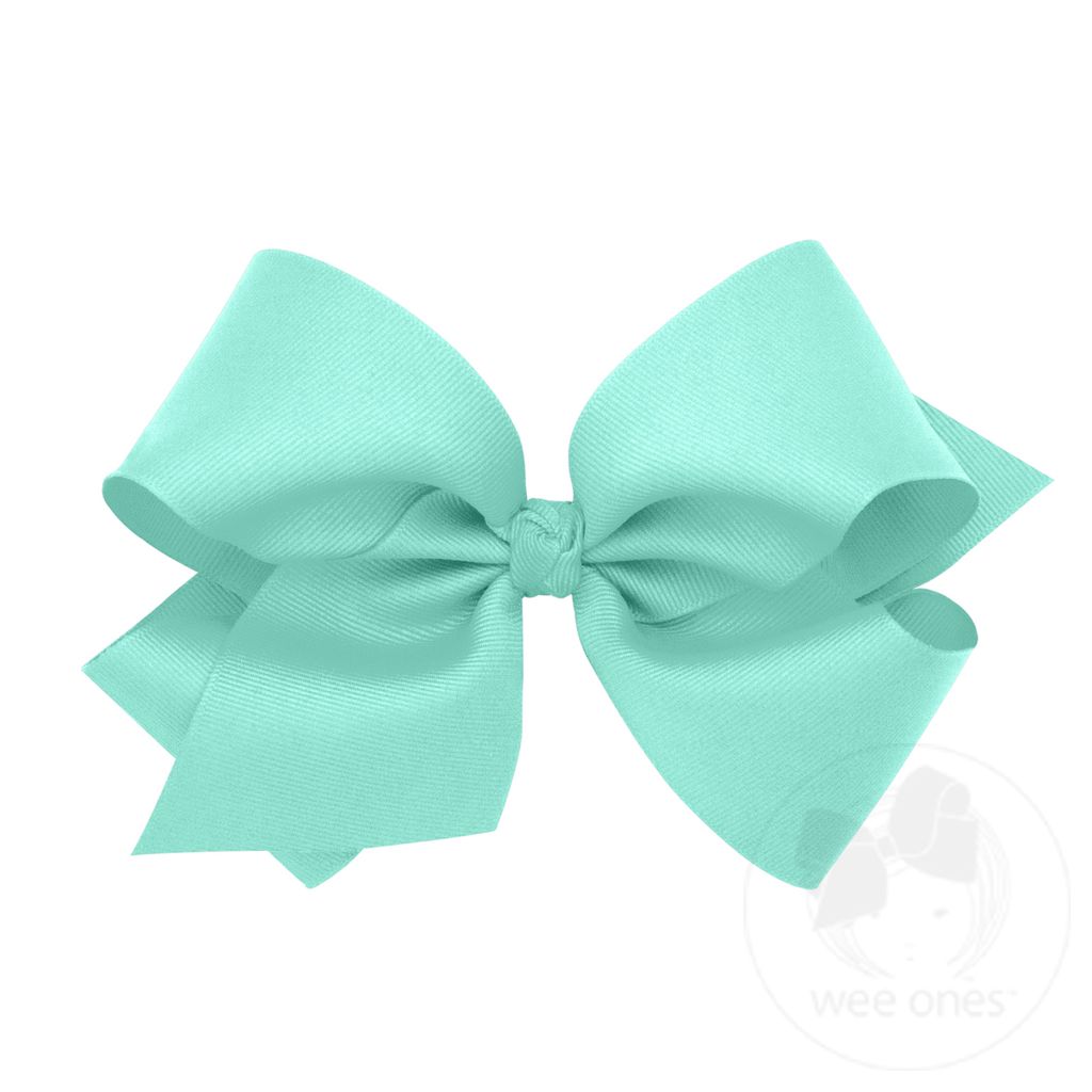 King Classic Grosgrain Girls Hair Bow (Knot Wrap) - NEW AQUA