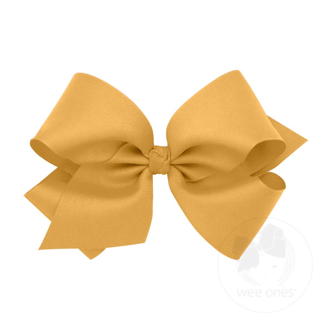 King Classic Grosgrain Girls Hair Bow (Knot Wrap) - OLD GOLD