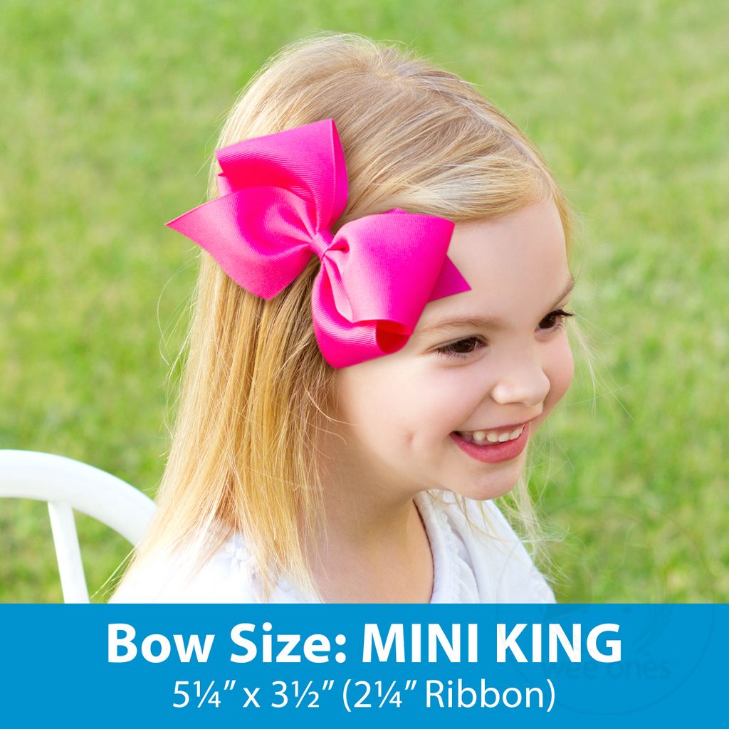 Mini King Classic Grosgrain Moonstitch Girls Hair Bow