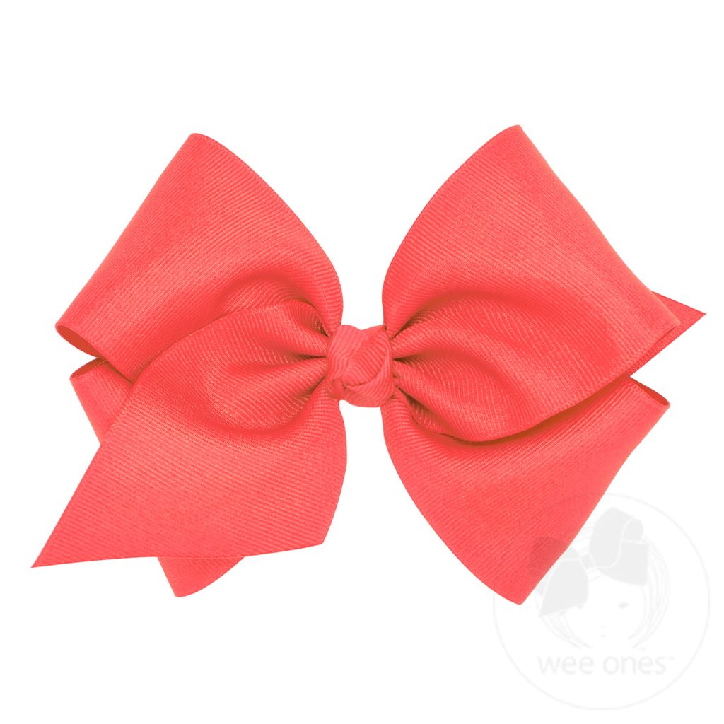 Mini King Classic Grosgrain Girls Hair Bow (Knot Wrap) - WATERMELON
