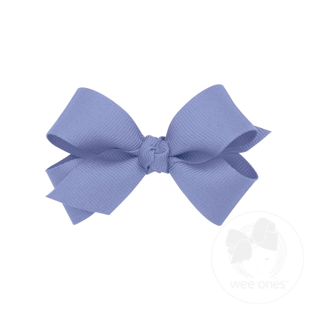 Mini Classic Grosgrain Girls Hair Bow (Knot Wrap) - BLUE BIRD