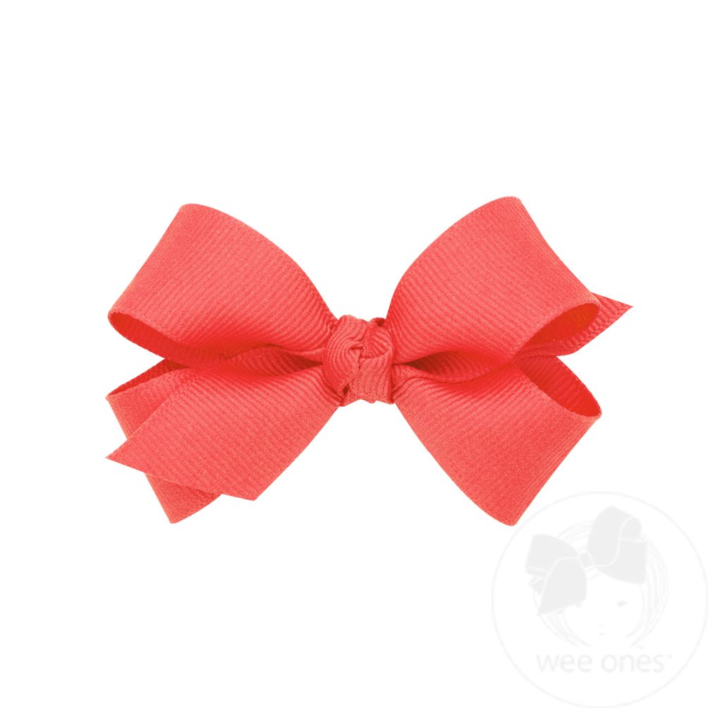 Mini Classic Grosgrain Girls Hair Bow (Knot Wrap) - WATERMELON