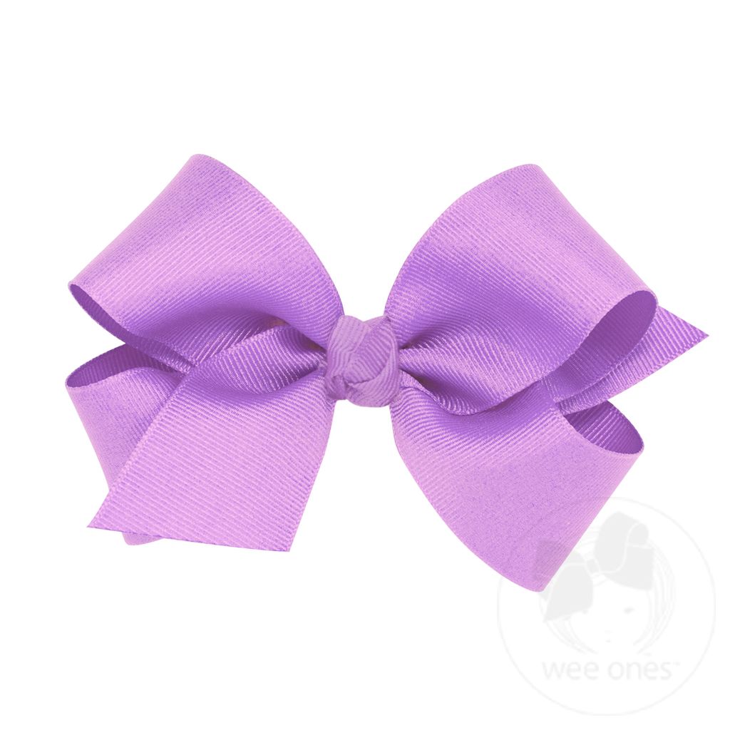 Medium Classic Grosgrain Girls Hair Bow (Knot Wrap) - LAVENDER