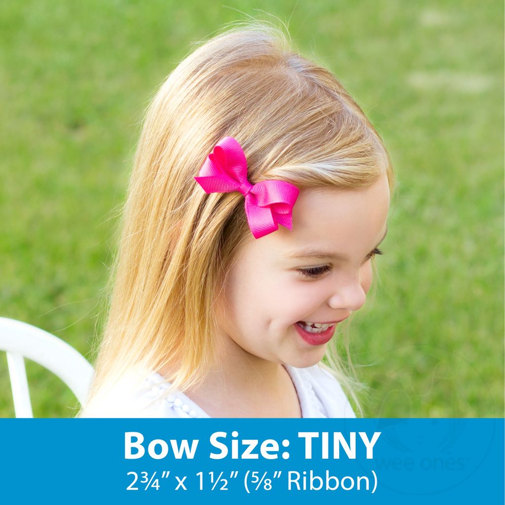 Tiny Classic Grosgrain Girls Hair Bow (Knot Wrap)
