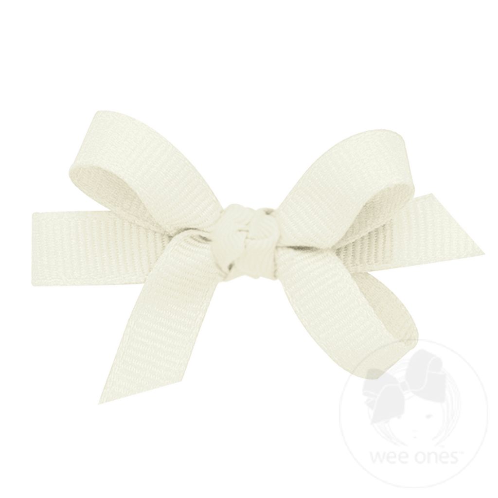 Baby Classic Grosgrain Girls Hair Bow (Knot Wrap) - ANTIQUE WHITE