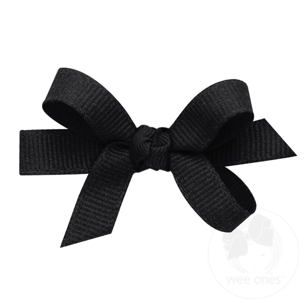 Baby Classic Grosgrain Girls Hair Bow (Knot Wrap) - BLACK