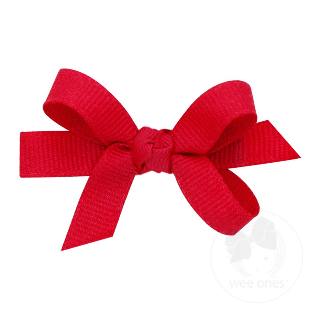 Baby Classic Grosgrain Girls Hair Bow (Knot Wrap) - RED