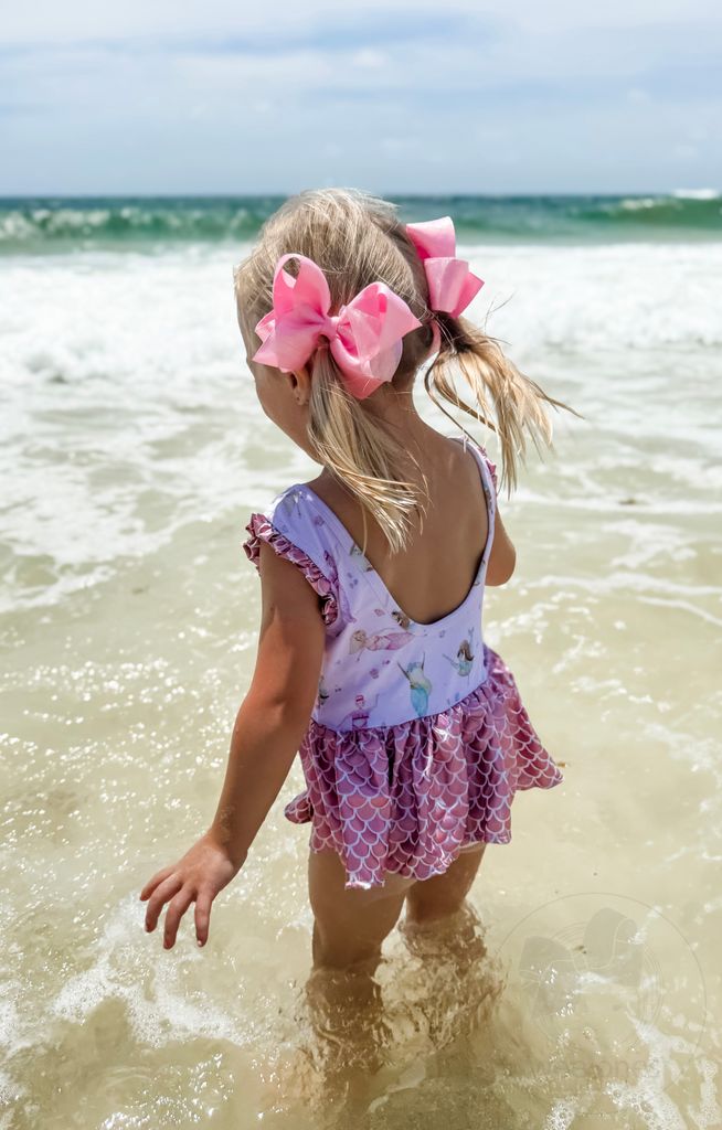 Medium Sheer Iridescent and Grosgrain Overlay Hair Bow