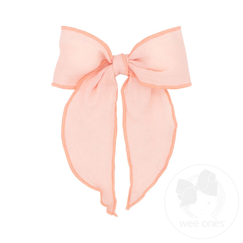 Medium Cotton Gauze Bowtie with Twisted Wrap and Whimsy Tails - SWEET NECTAR