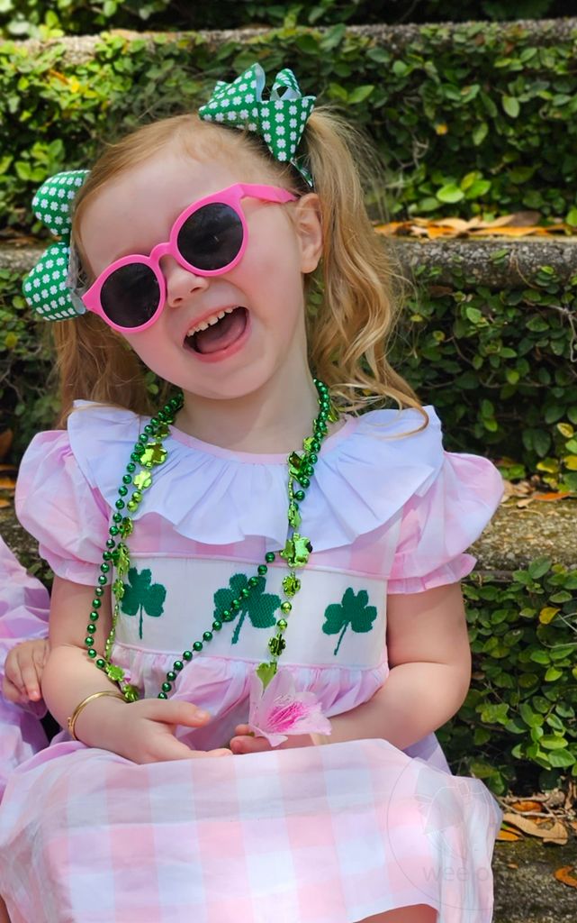 King Shamrock Print Grosgrain Hair Bow