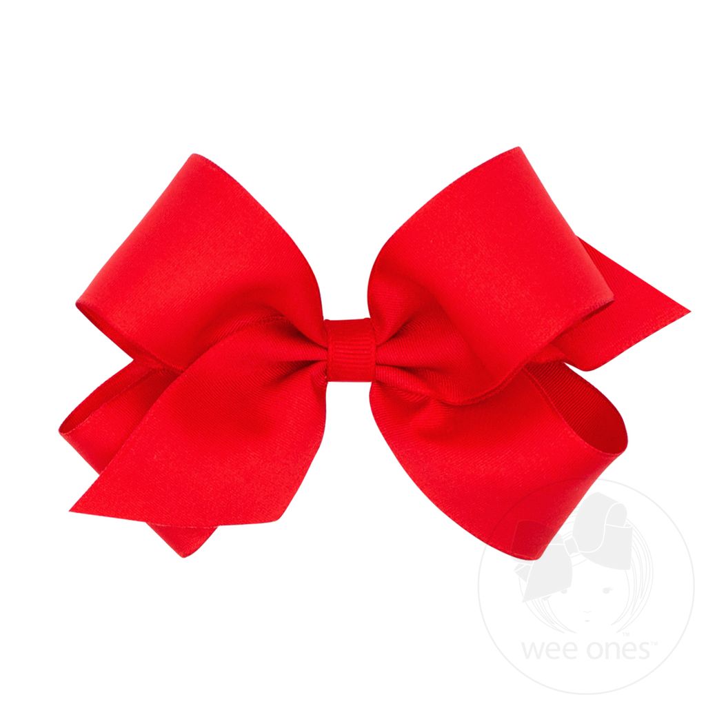 Medium Taffeta Hair Bow - RED