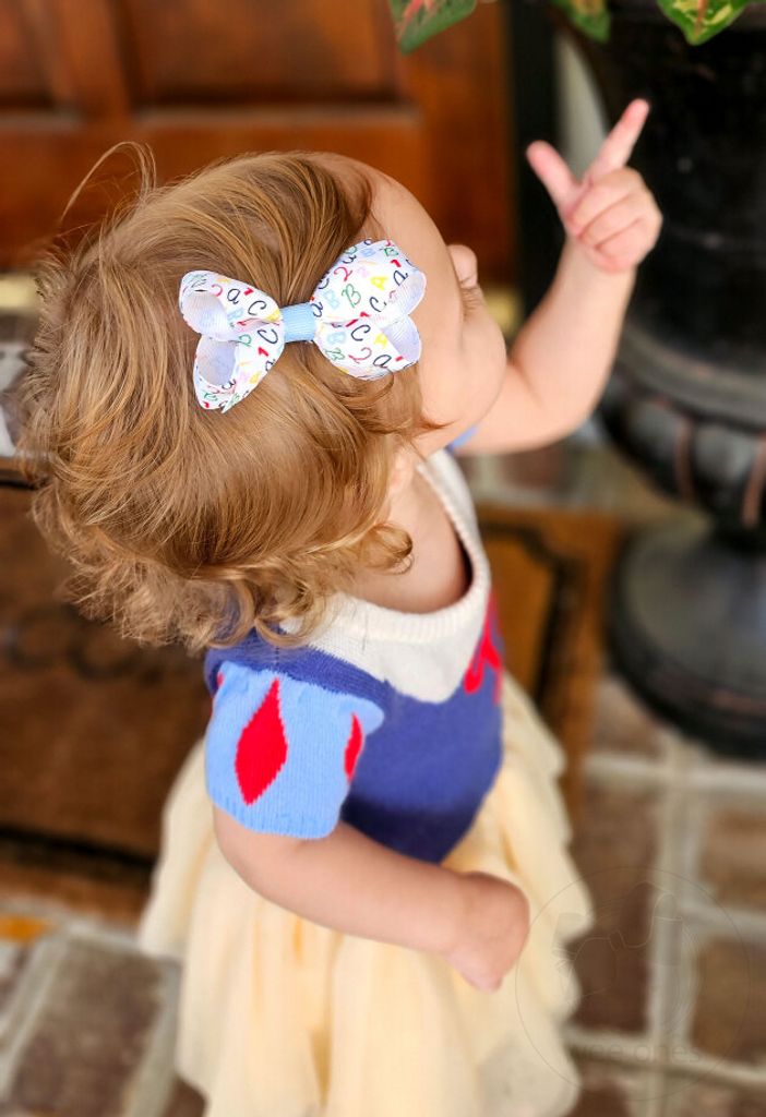 Mini ABC's School-themed Printed Grosgrain Hair Bow