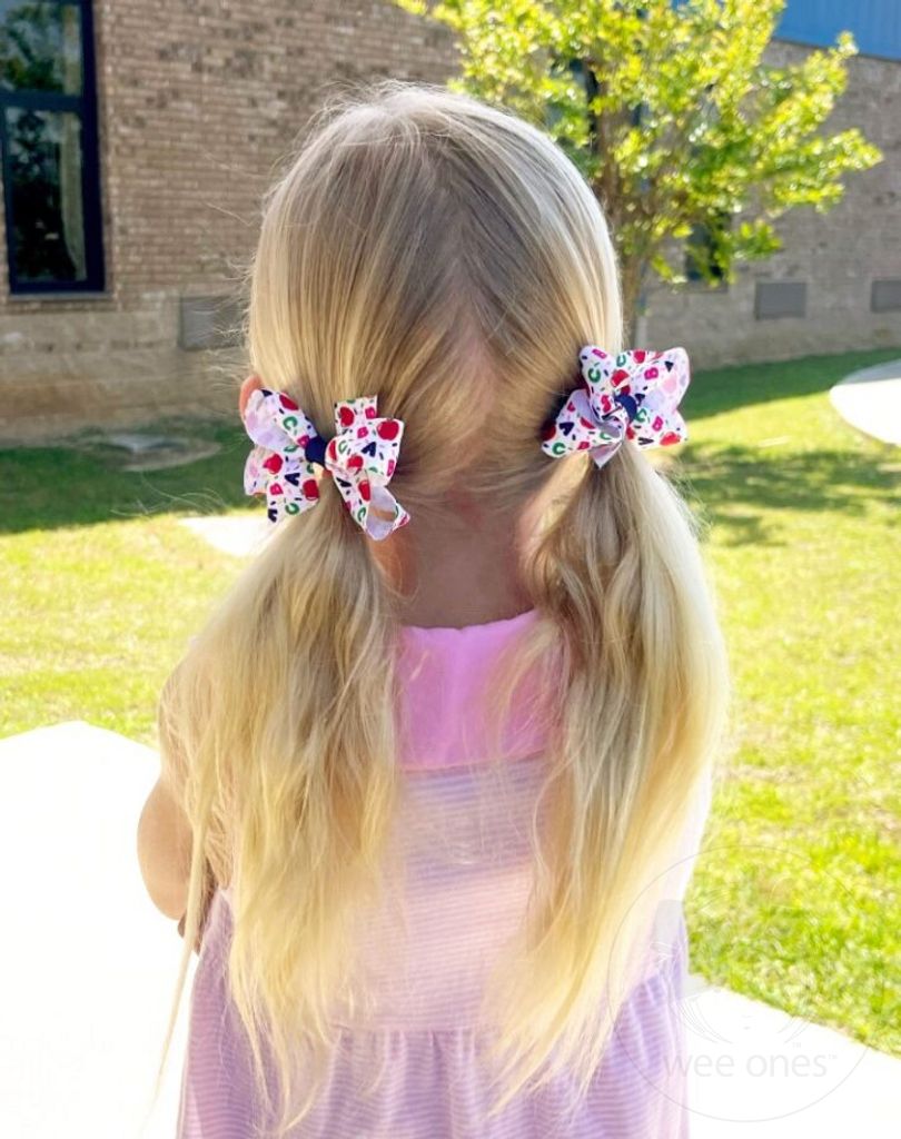Mini Confetti School-themed Printed Grosgrain Hair Bow