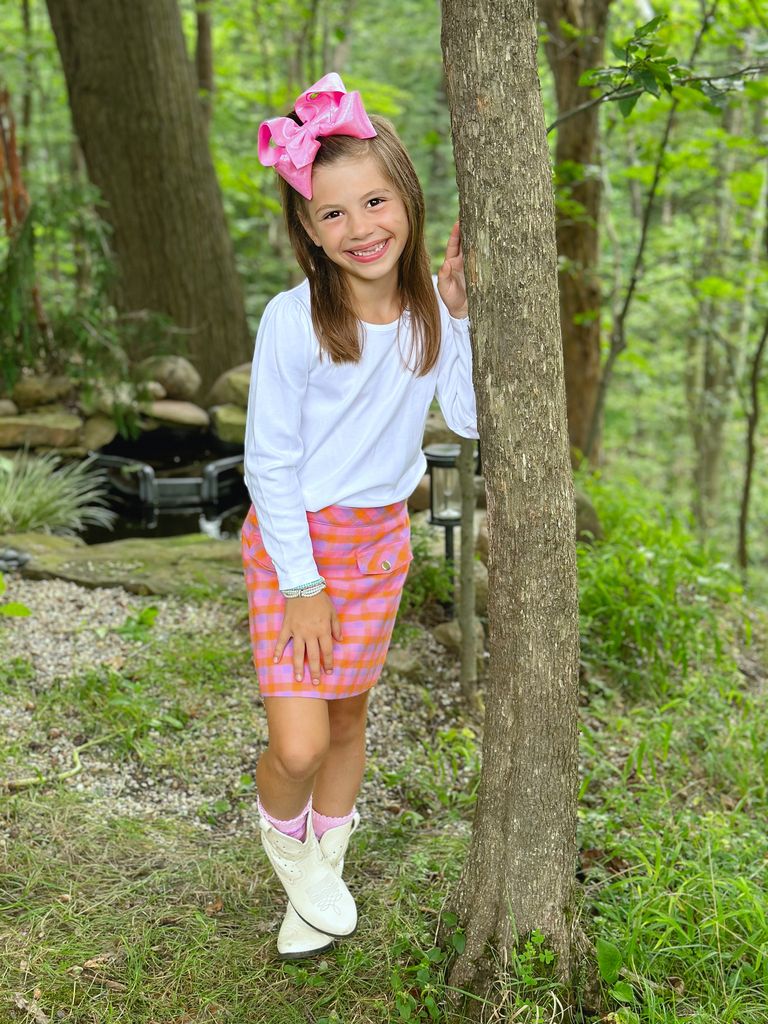 King Mirror Dot and Grosgrain Overlay Hair Bow