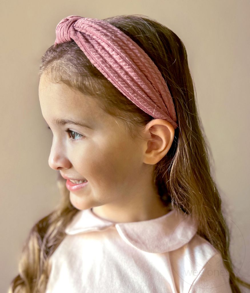 Textured Fabric Wrapped Headband with Knot 