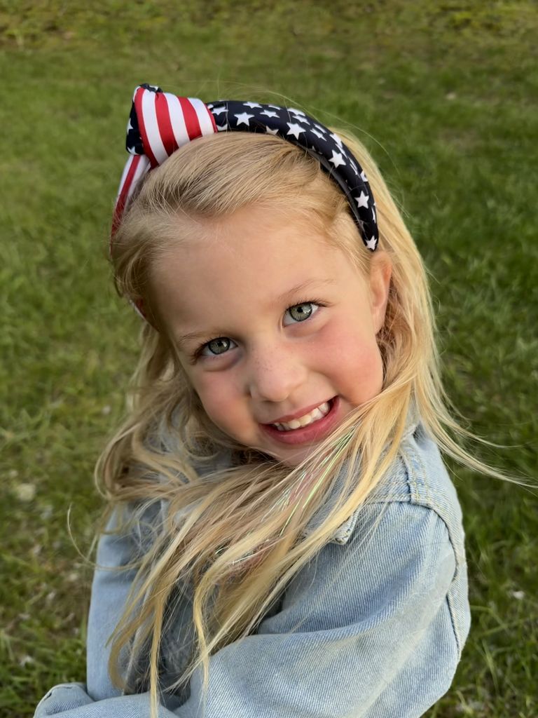 Navy Patriotic Printed Knot Padded Headband