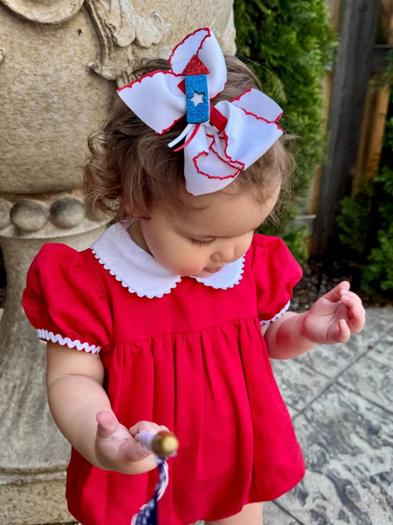 Glitter Firework Americana Hair Clip