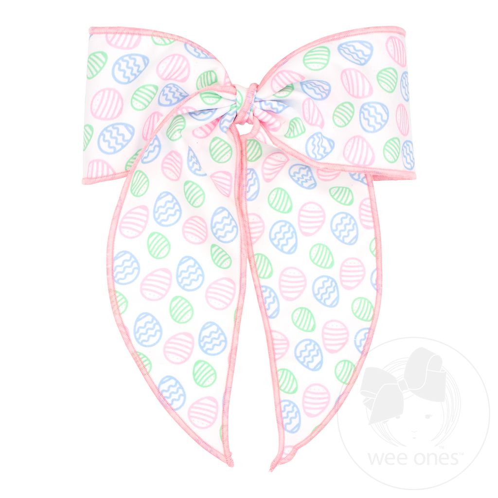 King Easter Egg Printed Bowtie with Twisted Wrap and Whimsy Tails - EGGS