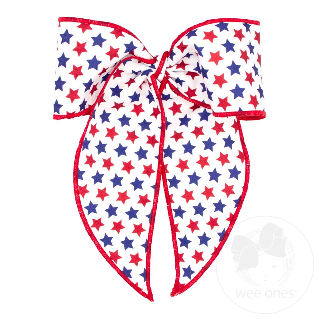 King Americana Stars Printed Bowtie with Twisted Wrap and Whimsy Tails - STAR