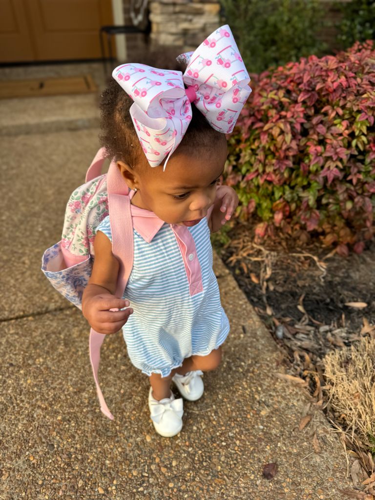 King Golf Cart Print Country Club-Inspired Grosgrain Hair Bow


