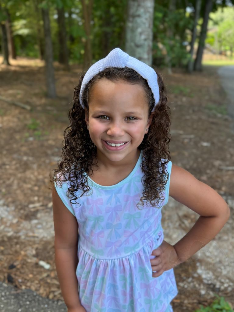 Genuine Seersucker Fabric Knot Padded Headband
