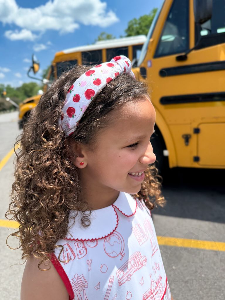 Apple Print on Knot-Padded Wrapped Headband