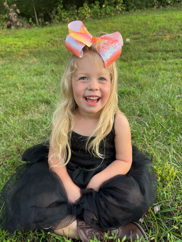 King Orange Ombre Stripe Print Sequin Hair Bow