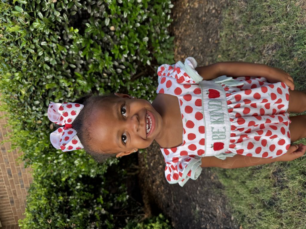 Medium Harvest Apple Print Grosgrain Hair Bow