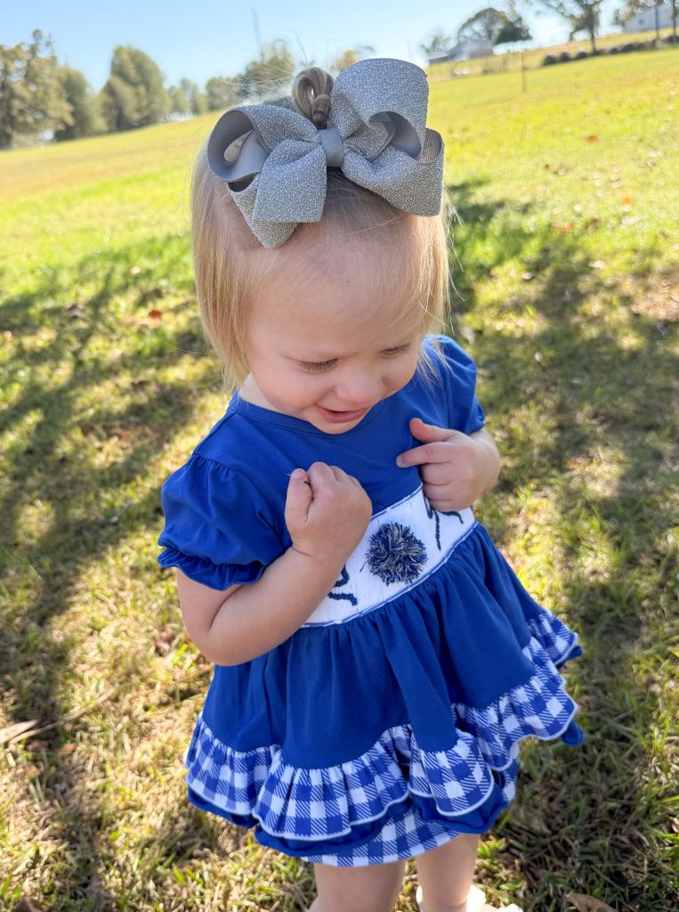 Medium Metallic Lurex with Grosgrain Underlay Hair Bow