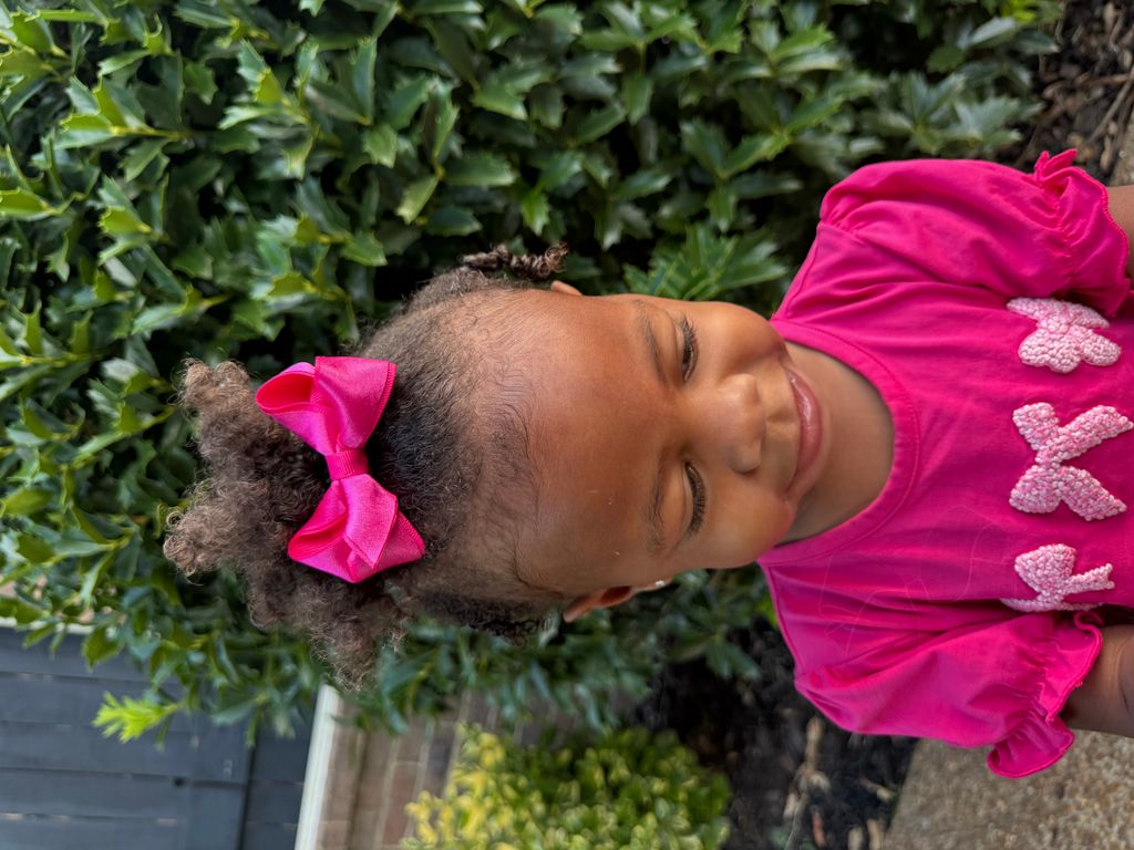 Mini Crepe Satin with Grosgrain Underlay Hair Bow