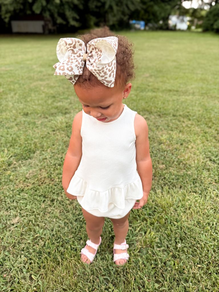 King Leopard Print Grosgrain Hair Bow