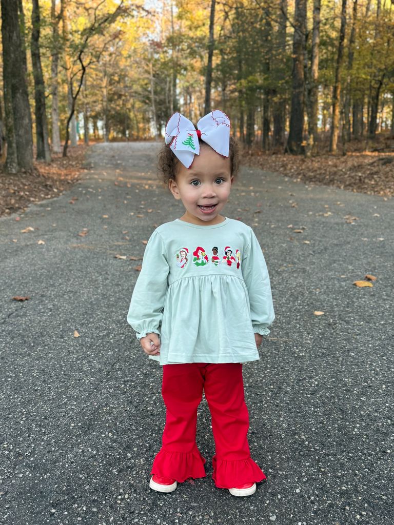 King Moonstitch Christmas Tree Embroidered Hair Bow